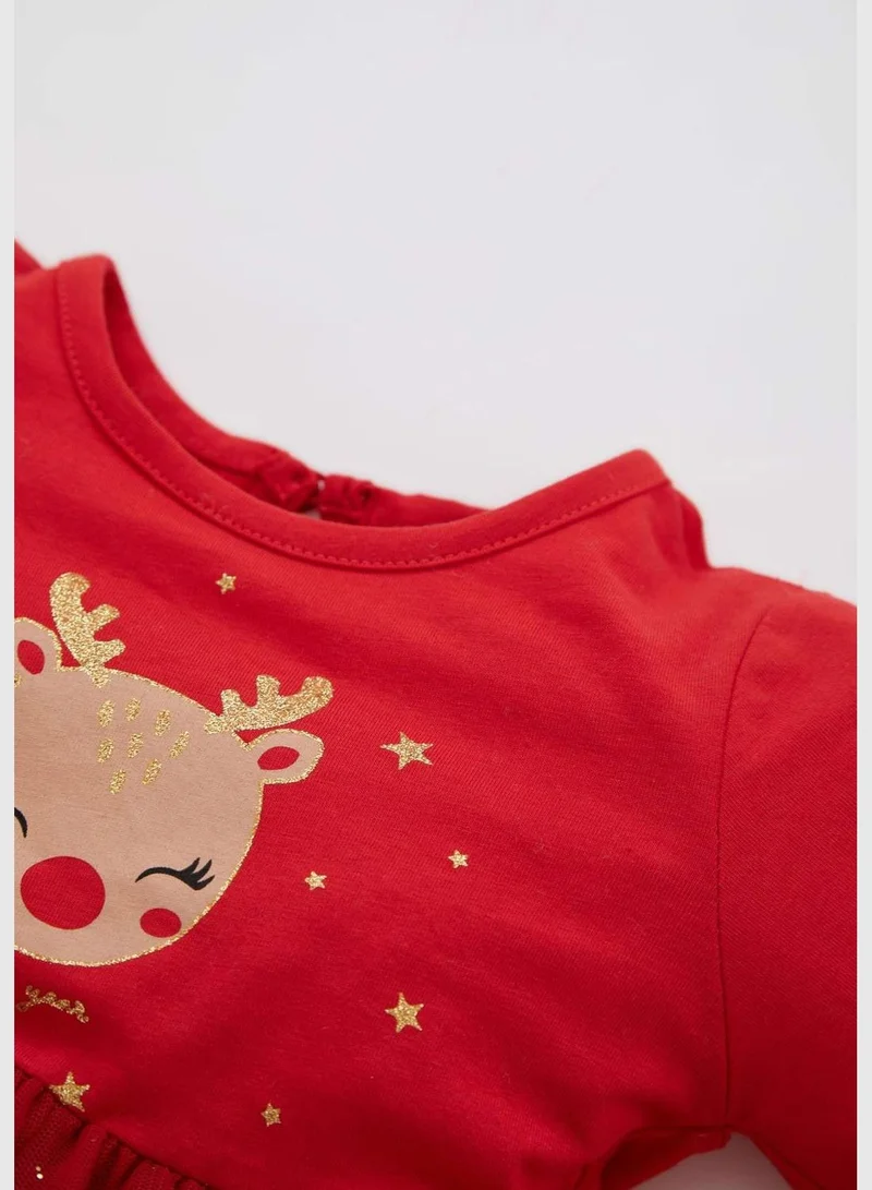 DeFacto New Year 2 Pack BabyGirl Bike Neck Long Sleeve Dress