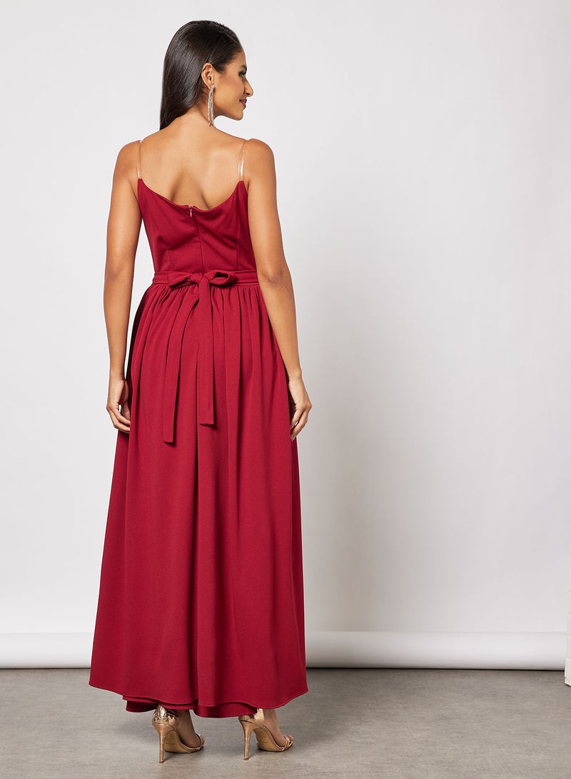 Zoey Strapless Cowl Neck Overlay Dress  - Image 2