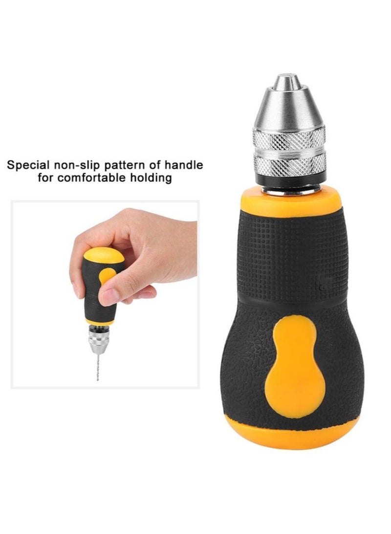 Excefore Hand Drill Tool, Portable Tool Set, Small Hand Drill & 10 pcs Twist Drill Bits 0.8-3.0mm Precision Woodworking Hand Drill for Model Jewelry Rotary Tools - Image 2