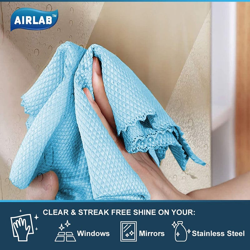 Airlab Streak Free Miracle Cleaning Cloths Easy Clean Nanoscale, Pack of 8, 12'' x 16'', Microfiber Polishing Windows Glass Lint Free Rags Stainless Steel Car Kitchen Reusable - Image 5