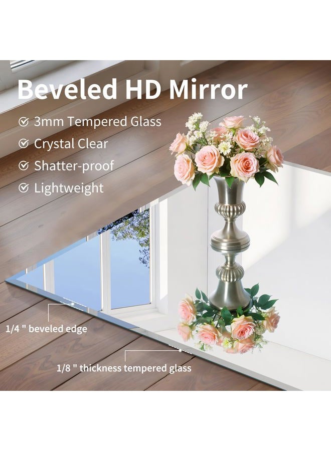 CILIBER 18x24 Beveled Mirror, Frameless Beveled Bathroom Mirrors for Wall, Upgraded Shatterproof Rectangle Vanity Mirror with Beveled Edge for Bathroom, Bedroom, Living Room and Entryway - Image 4