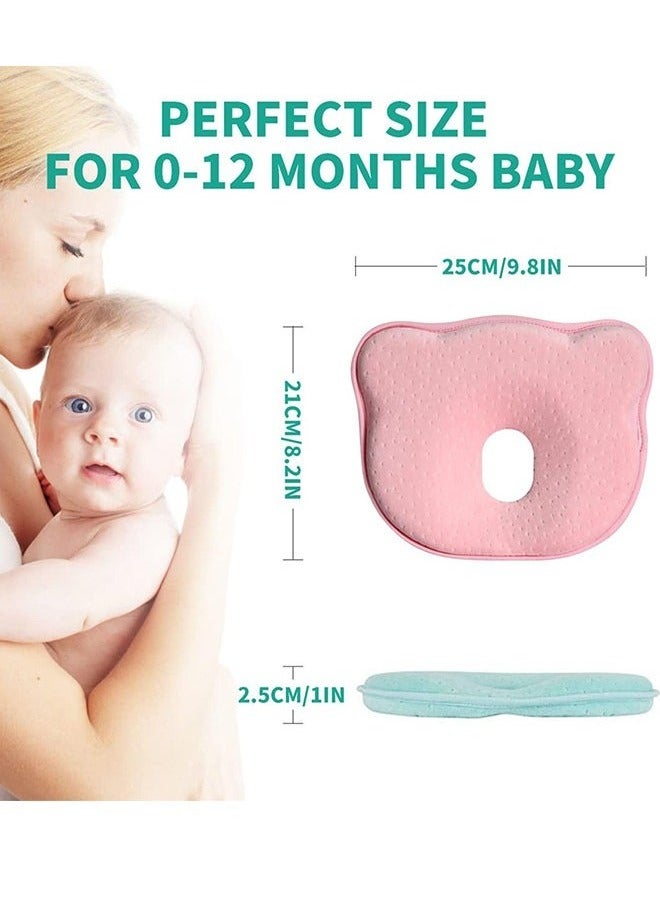 ميكسد وسادة سفر الطفل ، ناعمة ومريحة مسند رأس الطفل حديث الولادة تمنع عربة الطفل حوض إدراج رأس ورقبة دعم تصميم مسطح ناعم ومريح ، وردي - Image 5