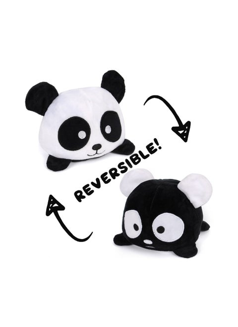Reversible Panda Plush Toy, Black White Panda Flip Pillow Cute Plush Bear Animals Panda Plushie Gift Two-in-One Panda Soft Toy Adorable Reversible Plush Pandas Reversible Plushie Toy for Decoration