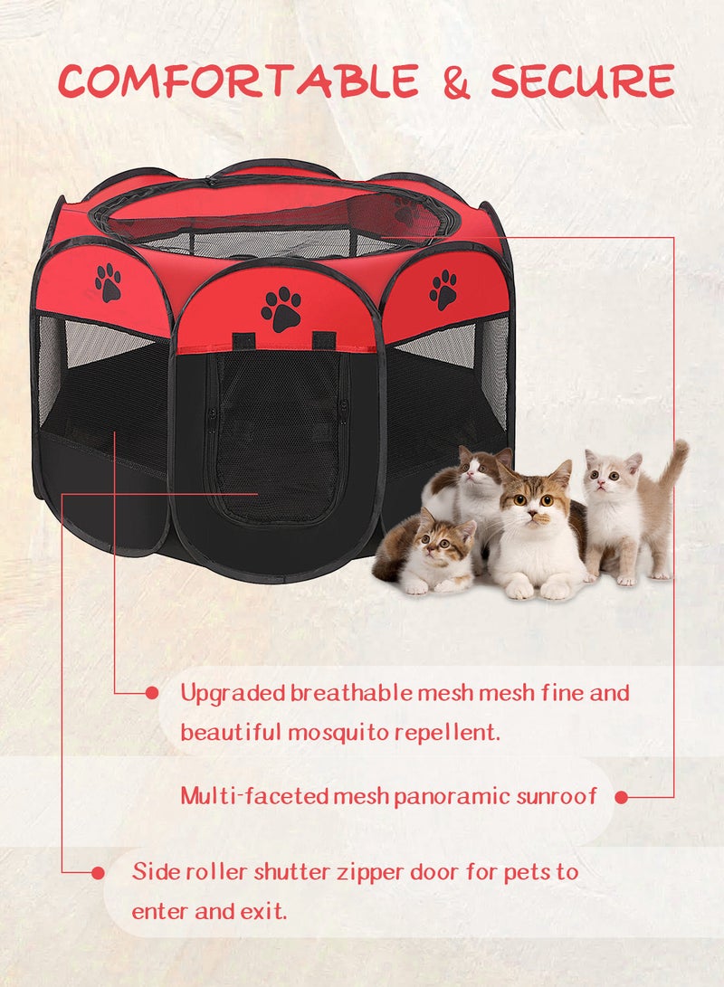 كيدل خيمة قطط قابلة للطي، قفص للكلاب، قفص للجراء، خيمة للحيوانات الأليفة، قفص للكلاب 73*73*43 سم - Image 2