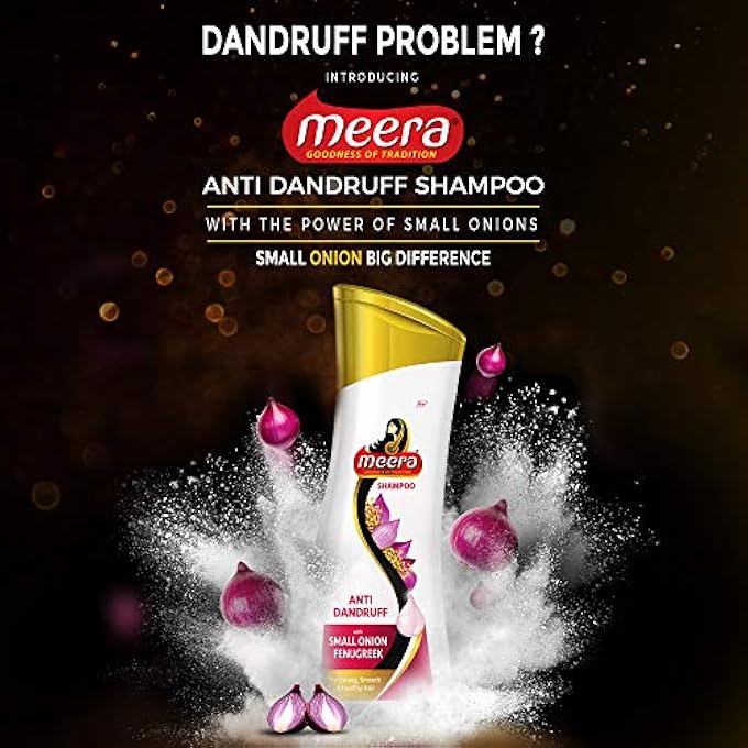 MEERA ANTI DANDRUFF SHAMPOO WITH SMALL ONION FENUGREEK - 180 ML - Image 2