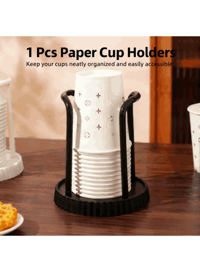 Anmi Paper Cup Holder, Disposable Cup And Lid Holder Organizer, Coffee Cup Dispenser For Counter, Organizer Station for Coffee Milk Tea Shop Restaurant Office Bathroom - Image 2