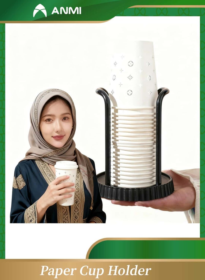Anmi Paper Cup Holder, Disposable Cup And Lid Holder Organizer, Coffee Cup Dispenser For Counter, Organizer Station for Coffee Milk Tea Shop Restaurant Office Bathroom - Image 1