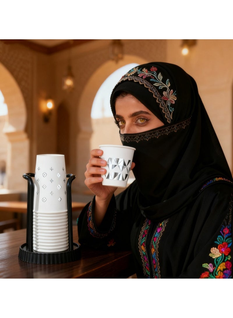 Anmi Paper Cup Holder, Disposable Cup And Lid Holder Organizer, Coffee Cup Dispenser For Counter, Organizer Station for Coffee Milk Tea Shop Restaurant Office Bathroom - Image 5