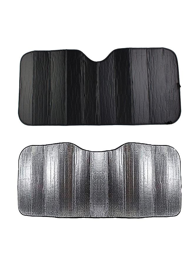 موب غطاء واقي من الشمس لزجاج مقدمة السيارة - واقي شمسي قابل للطي بتصميم الأكورديون، عاكس للحرارة والأشعة فوق البنفسجية، سهل التركيب والإزالة، يحافظ على برودة داخل السيارة، مناسب لمعظم السيارات وسيارات الدفع الرباعي. - Image 3