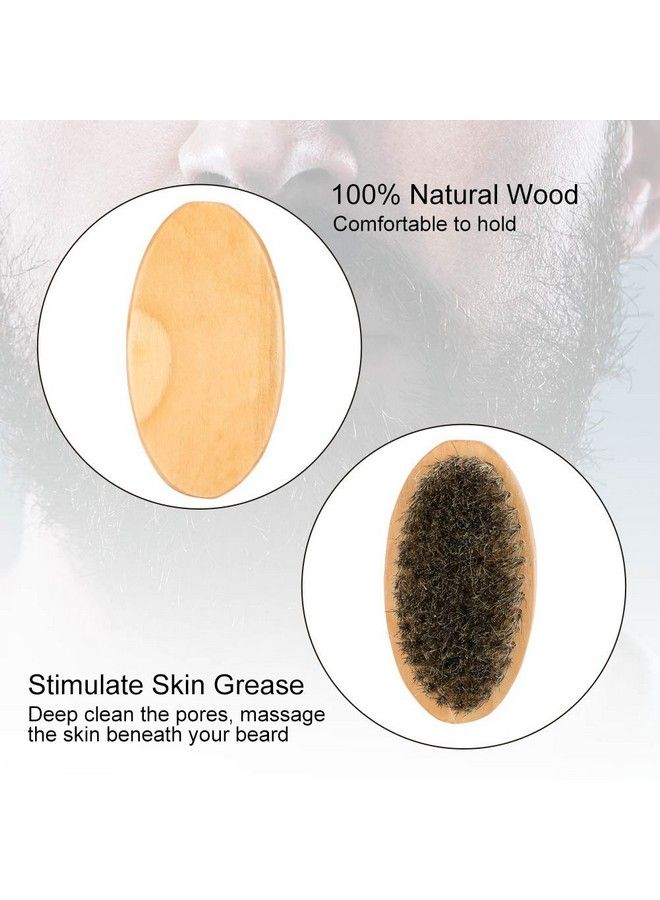 Sonew Men Beard Care Kit Beard Grooming Kit Mustache Oval Brush And Beard Comb Cleaning Grooming Tool Helps Softening And Conditioning Mustaches - Image 5