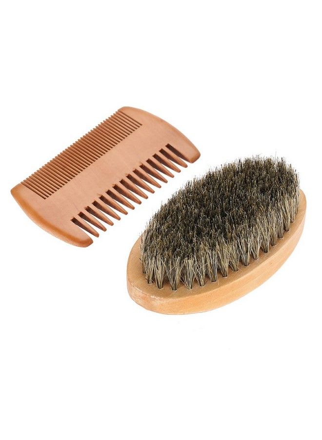 Sonew Men Beard Care Kit Beard Grooming Kit Mustache Oval Brush And Beard Comb Cleaning Grooming Tool Helps Softening And Conditioning Mustaches - Image 2