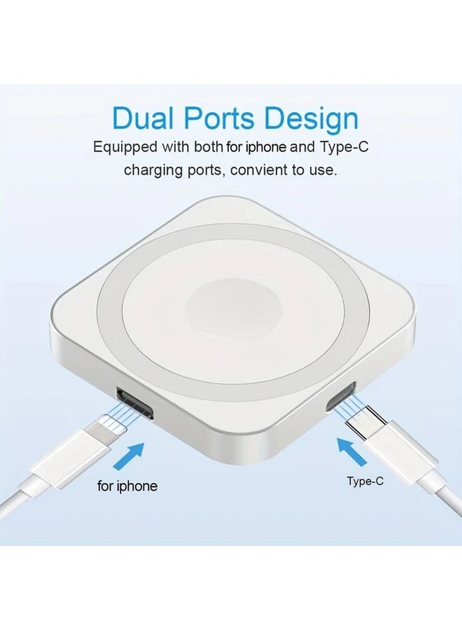 Red 3 In 1 Magnetic Wireless Charger 15W Fast Charging For Iphone Phone Watch Earbuds - Image 4
