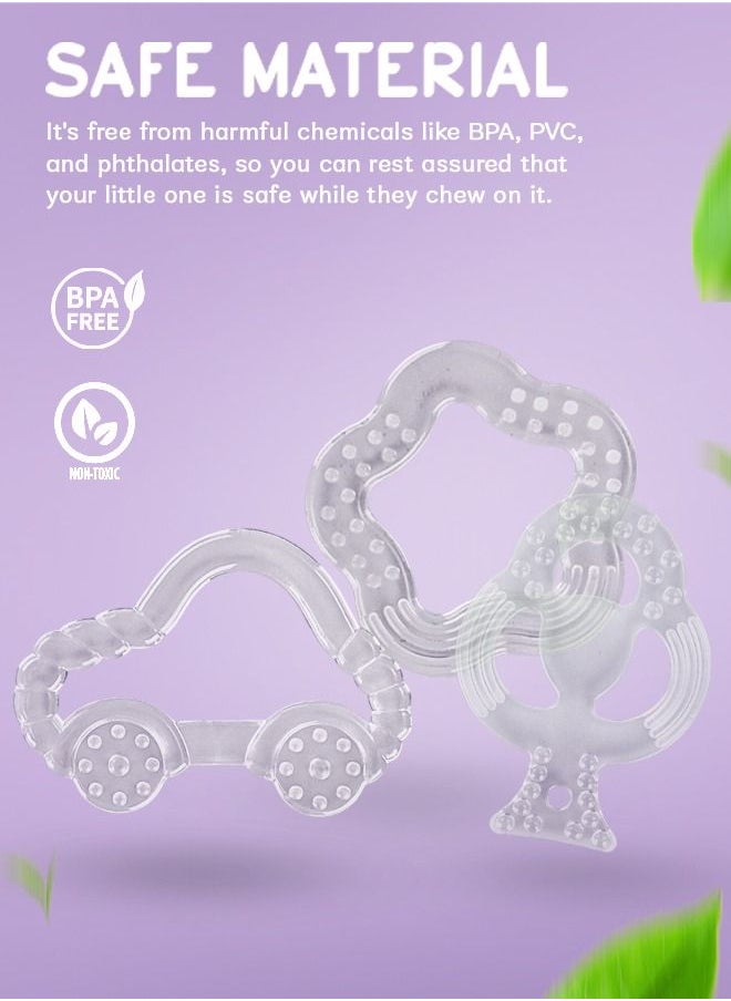 BAYBEE - Natural Silicone Teether for baby Free and Food Grade Silicone Teether for Babies to Soothe their gums Easy to Grasp Chew Teething toy Teether for Baby - Image 1