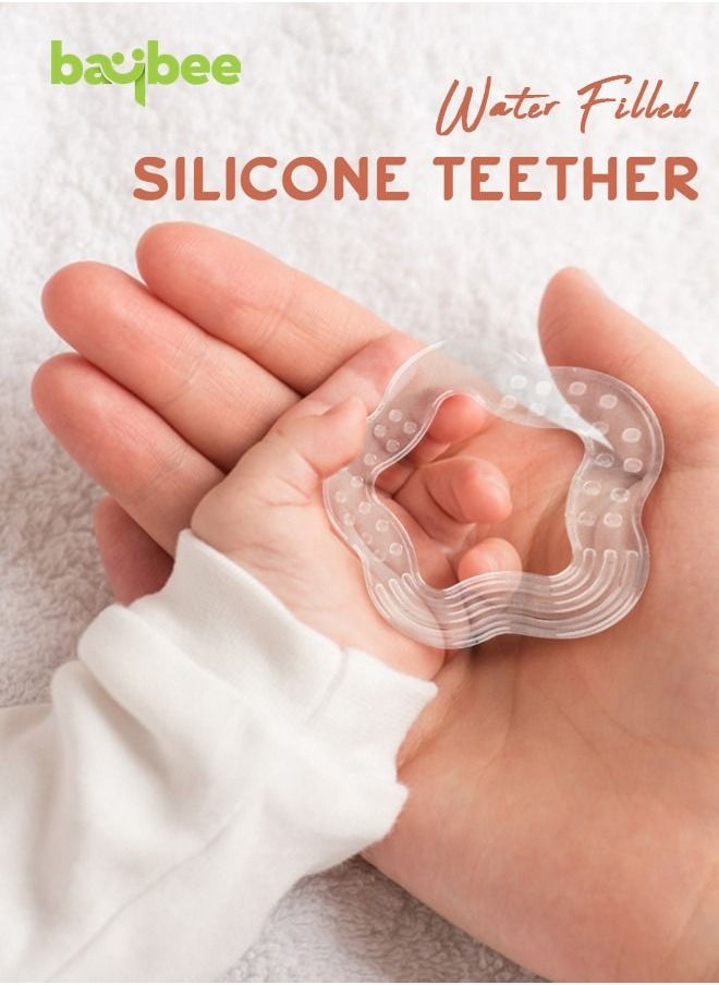 BAYBEE - Natural Silicone Teether for baby Free and Food Grade Silicone Teether for Babies to Soothe their gums Easy to Grasp Chew Teething toy Teether for Baby - Image 1