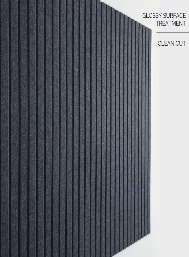VIVELDA Large Cork Board for Office Black Felt Board Alternative - Slat Wall Paneling, Felt Bulletin Board Tiles for Office Decor, Push pin Board Desk Backboard panel-12-Pack (Moonstone) - Image 4