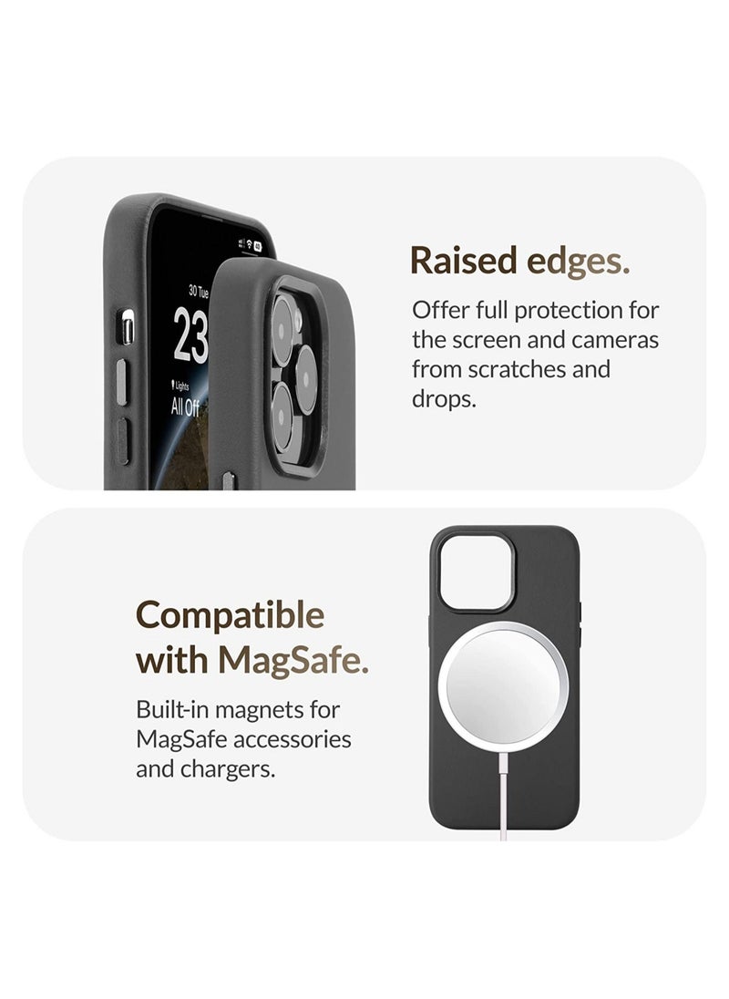 Raxoom For iPhone 14 Pro Max European Nappa Leather Case - Smoothen and Soften Over Time - Compatible with Magsafe - Image 5