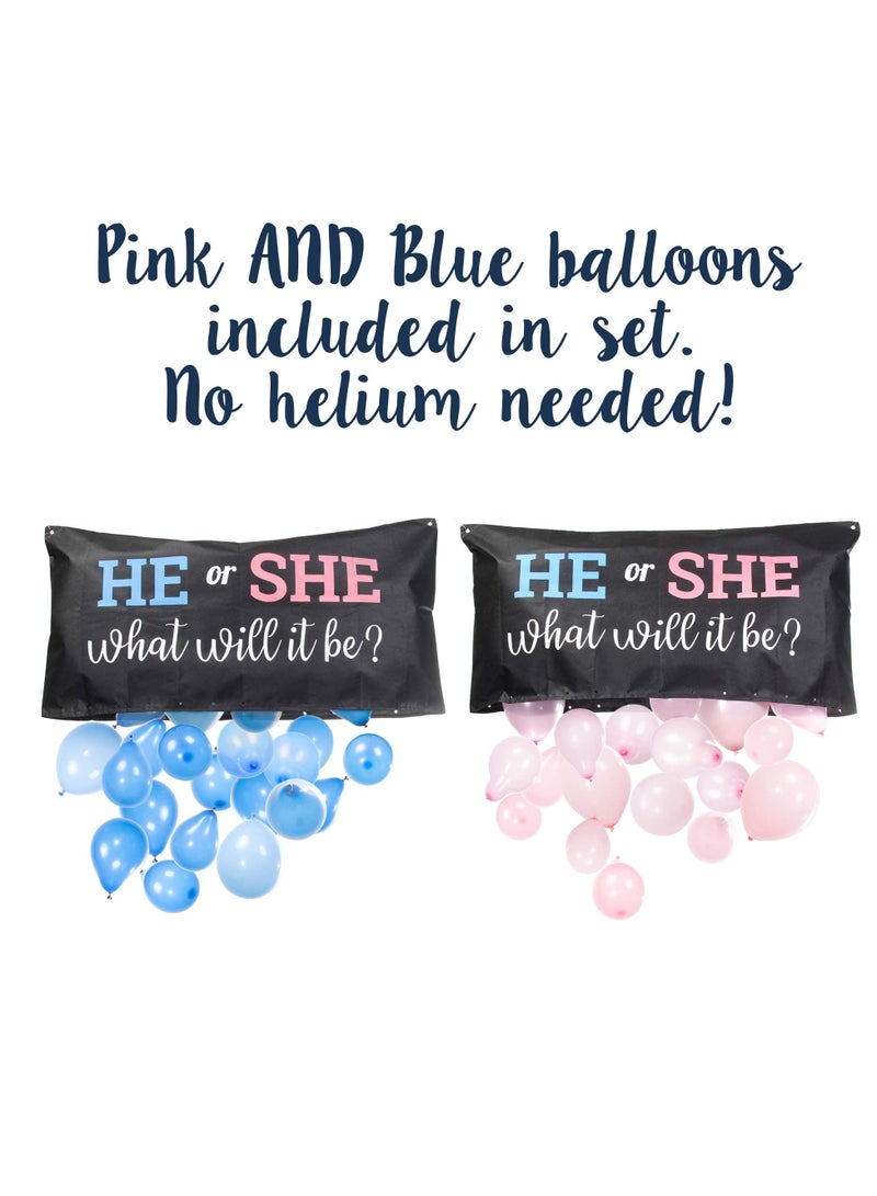 KASTWAVE Baby Gender Reveal Balloon, Party Supplies Kit with Decorations Games Gender Balloon He or She, What Will it Be?, Party Games Kit - Image 2