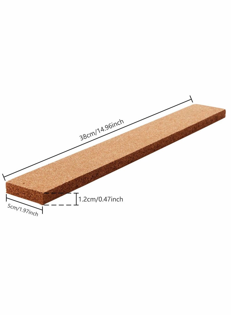 Cork Board, Bulletin Board Bar Strip, 15"" x 2""- 1/2"" Thick, Frameless Cork Board Strips, with 35 Multi-Color Push Pins, Strong Self Adhesive Backing - 4 Pack - Image 2