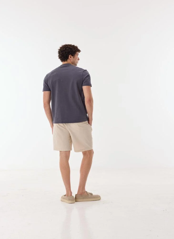 Ashita Fernandes Jamil Men’s Grey Cotton Blend T-Shirt – Relaxed Fit, Round Neck, Solid Lightweight Casual Wear