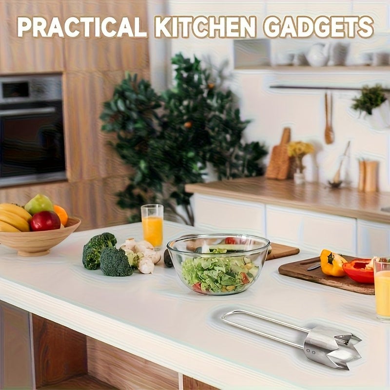 Silvery Stainless Steel Fruit Vegetable Corer for Apple Pepper Tomato - Image 2