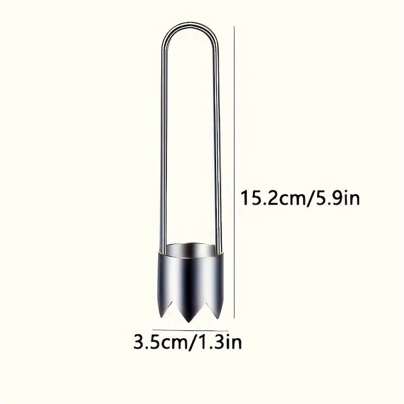 Silvery Stainless Steel Fruit Vegetable Corer for Apple Pepper Tomato - Image 3