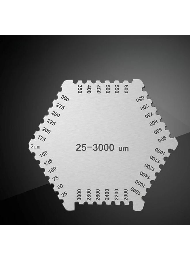 High Precision Stainless Steel Hexagonal Wet Film Thickness Gauge 25 3000µm Range 1pc - Image 2