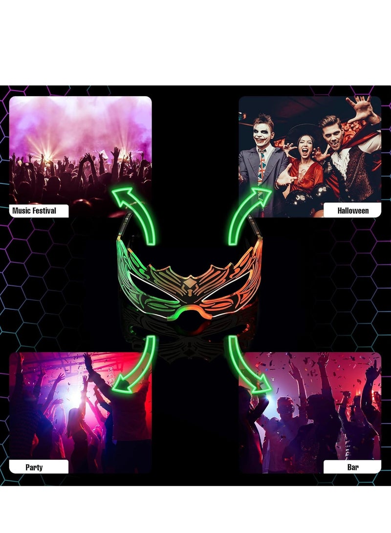 SOLARAE Light-up LED Glasses Light Up for Party Adults and Kids Multi Color Futuristic Mask festival Accessories Glow in the Dark - Image 3