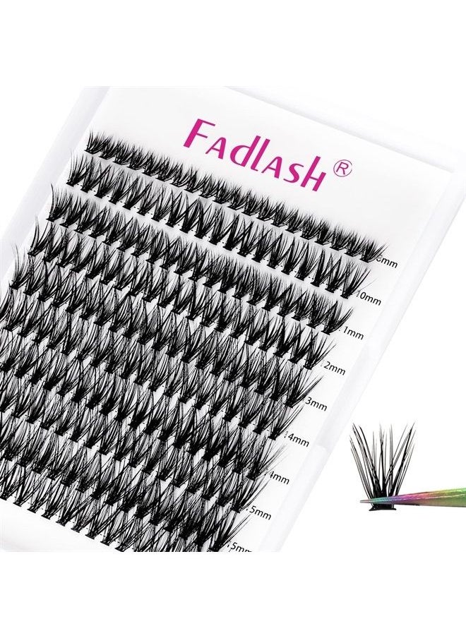 FADLASH - Large Tray 40D Individual Lashes Mixed Tray Volume Cluster Lashes Black Mink Under Eyelash Clusters DIY Lash Extension Kit (40D-0.07-D, 8-16mm) - Image 1