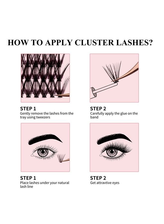 FADLASH - Large Tray 40D Individual Lashes Mixed Tray Volume Cluster Lashes Black Mink Under Eyelash Clusters DIY Lash Extension Kit (40D-0.07-D, 8-16mm) - Image 1
