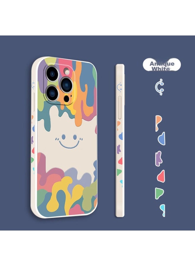 Zitai, Suitable For Apple Iphone 13 Pro Phone Case, Liquid Silicone Protective Cover, Painted Creative Anti-drop Soft Case , 6.1 Inch, White - Image 2