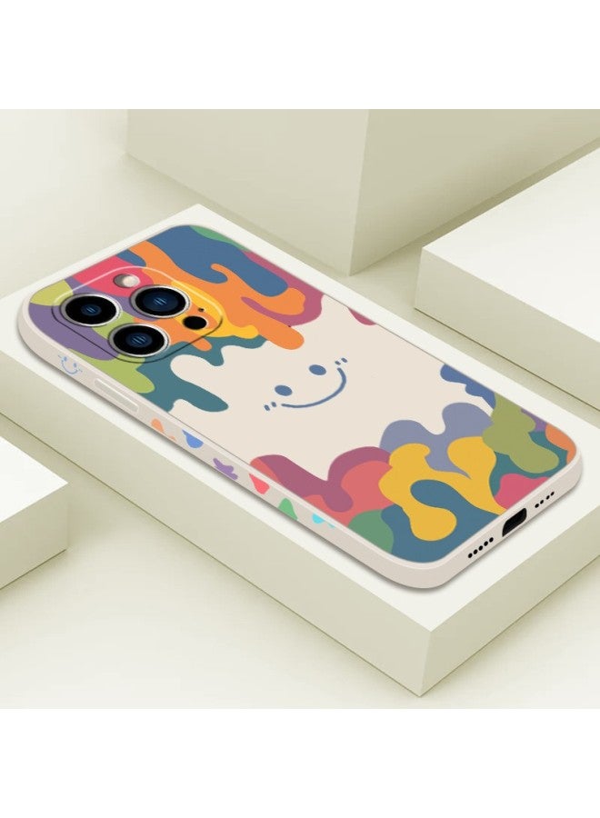Zitai, Suitable For Apple Iphone 13 Pro Phone Case, Liquid Silicone Protective Cover, Painted Creative Anti-drop Soft Case , 6.1 Inch, White - Image 3