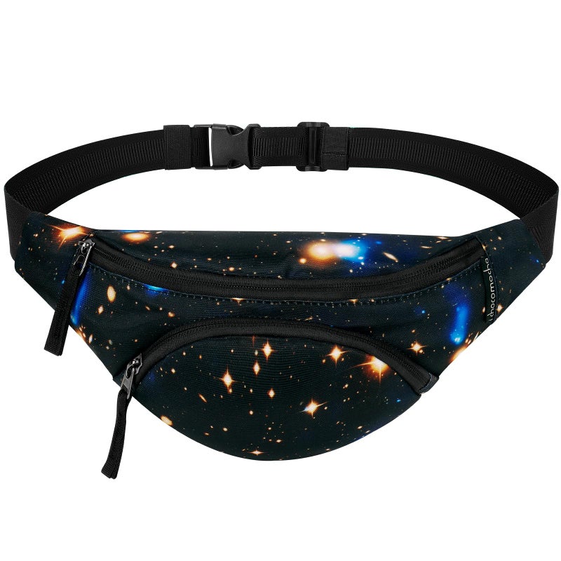 Choco Mocha Kids Fanny Pack for Boys, Toddler Belt Bag 2-4 4-6 Kid Waist Bag Outer for Little Boy age 6-9 8-12 Small Hip Pack (Galaxy-Black) - Image 1