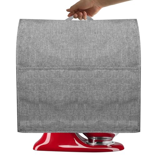 Stand Mixer Dustproof Cover for KitchenAid MixerMulti Pockets for Various Kitchen Appliance AccessoriesWaterresistantEasy Cleaning GreyNew style Fit for Tilt Head 455 Quart