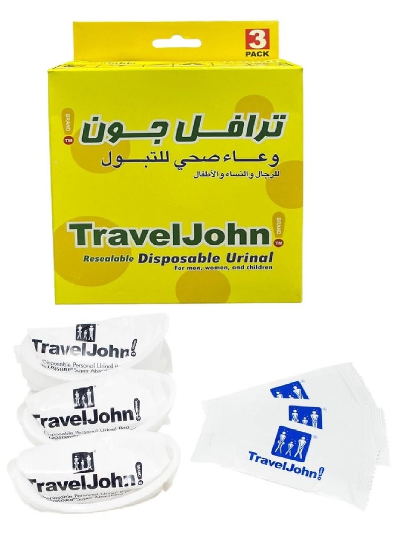 ترافل جون ترافيلجون أكياس مبولة صحية للاستعمال مرة واحدة للرجال والنساء والأطفال ( عبوة 3 قطع) - Image 2
