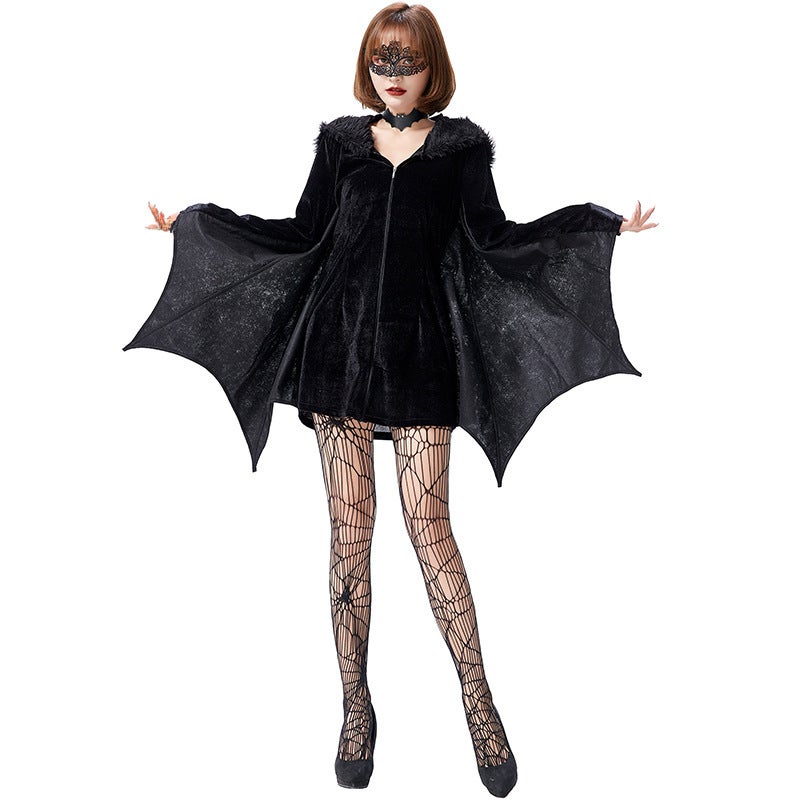 Halloween Bat Dress Lace Mask Vampire Cosplay Outfit Lace mask  - Image 5