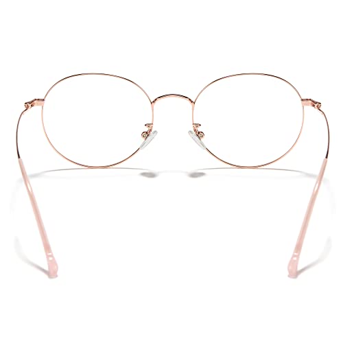 Cyxus Titanium Round Glasses for Men Computer Blue Light Filter Glasses UV Blocking Eyewear Ultralight Wire Frame Clear Lens Eyeglasses, Anti Eye Strain, Relieve Headache T66 - Image 3