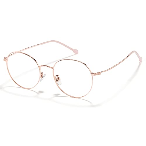 Cyxus Titanium Round Glasses for Men Computer Blue Light Filter Glasses UV Blocking Eyewear Ultralight Wire Frame Clear Lens Eyeglasses, Anti Eye Strain, Relieve Headache T66 - Image 2