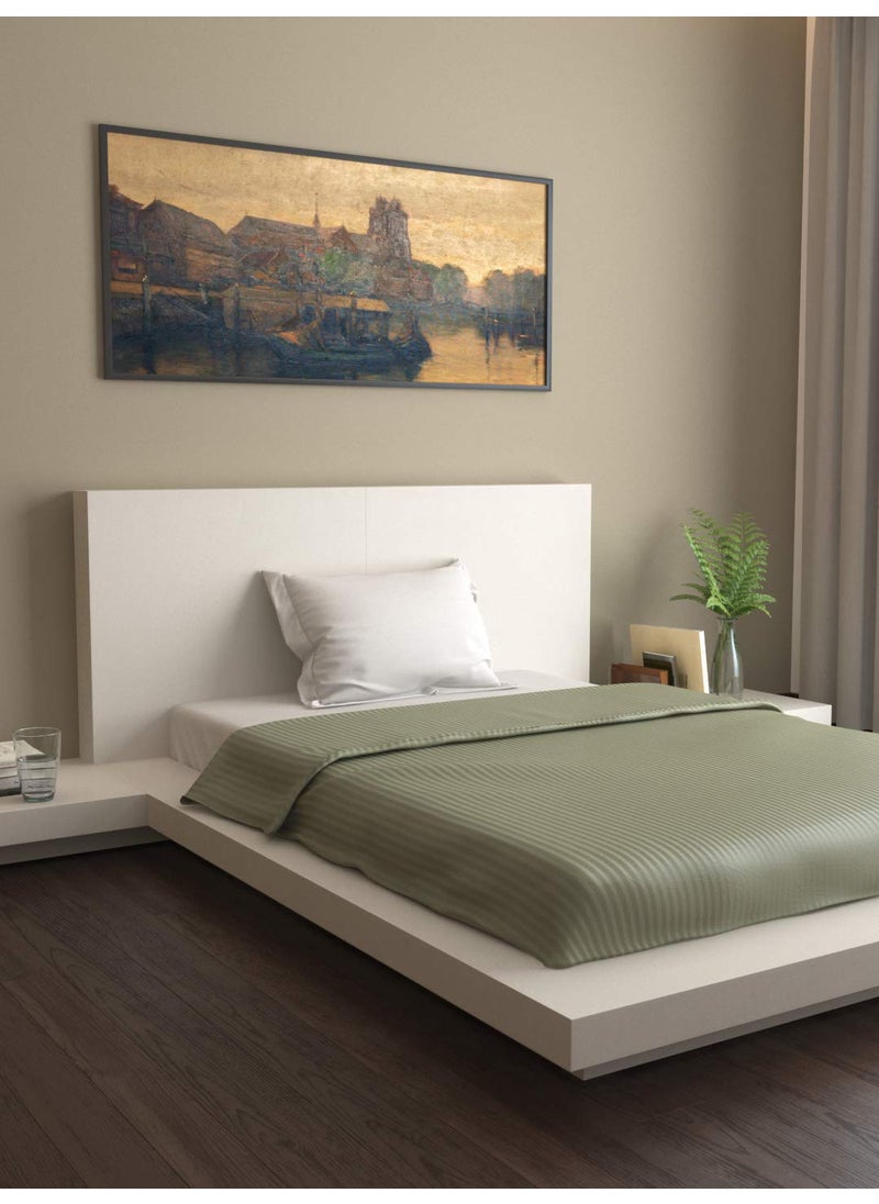MarkHome Mark Home 100 Fine Cotton Sateen 400 TC Premium Stripes Duvet Cover Single Silver  - Image 2