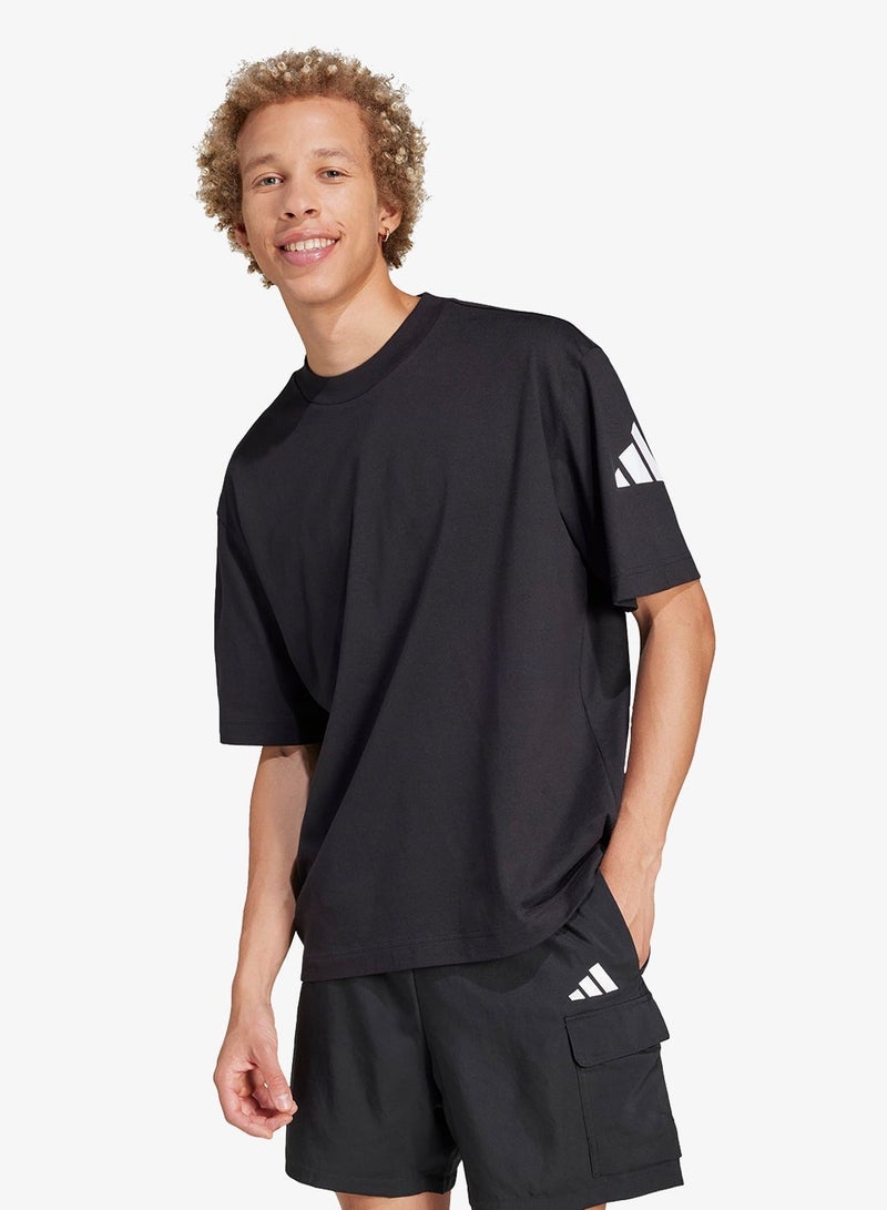 Adidas Essential Loose Fit 3 Bar Logo T-Shirt - Image 1