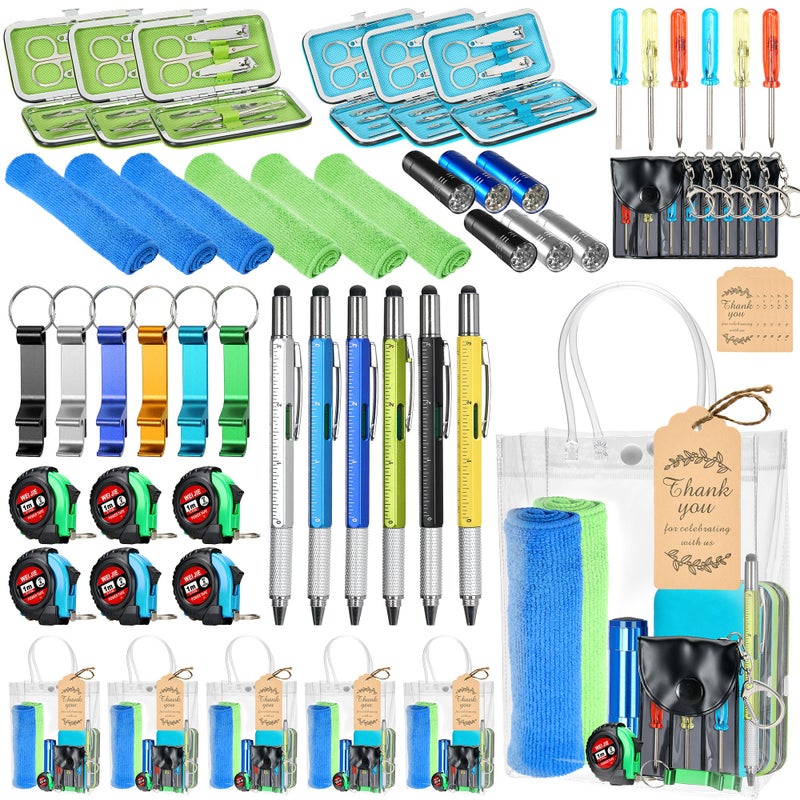 Rilcn 6 Set Baby Shower Prizes for Men, Bottle Opener Keychain, Multi-Tool Pen, Measuring Tape, Nail Clipper Set, Baby Shower Game Prizes for Winner Bachelor Party - Image 1