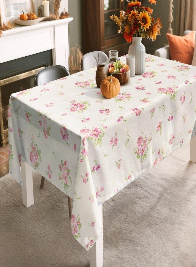 Arquiel Rectangular Floral, Tablecloths Pink Washable Rectangular Tablecloth Vintage Flowers Tablecloth for Garden, Kitchen, Dining Parties, Summer, Autumn (152 x 213 cm) - Image 3