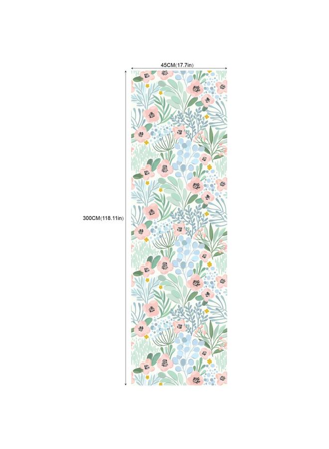 الأزرق جي دبليو Wallpaper خلفية غرفة المعيشة قابلة للإزالة ورق الجدران الأخضر والزهور غير الملحومة RW131-157 - Image 1