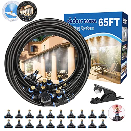 POCKET PANDA Outdoor Misters for Patio Cooling, Misting System 65Ft (20M), Water Misters for Cooling Outdoor, Backyard, Garden, Greenhouse, Umbrella, Deck, Canopy, Pool, Porch, Gazebo, Trampoline, BBQ Accessories - Image 1