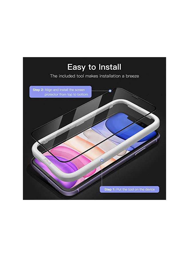 Jetech Full Coverage Screen Protector For Iphone 11/Xr 6.1-Inch, Black Edge, Tempered Glass Film With Easy Installation Tool, Case-Friendly, Hd Clear, 3-Pack - Image 5