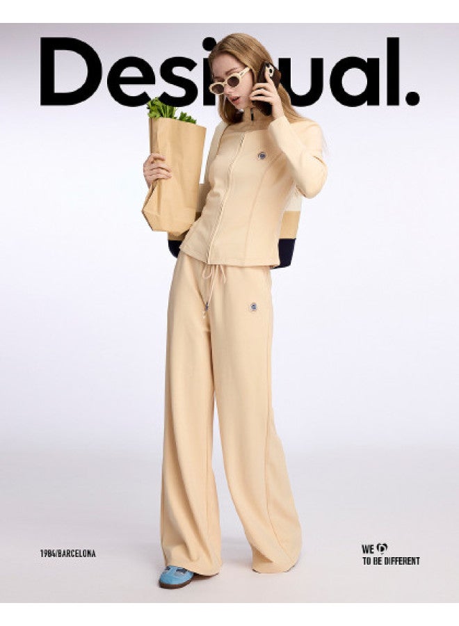 DESIGUAL 25 Spring/summer New Embroidered Star Ring Logo Bell-bottom Pants Women's Casual Trousers - Image 1