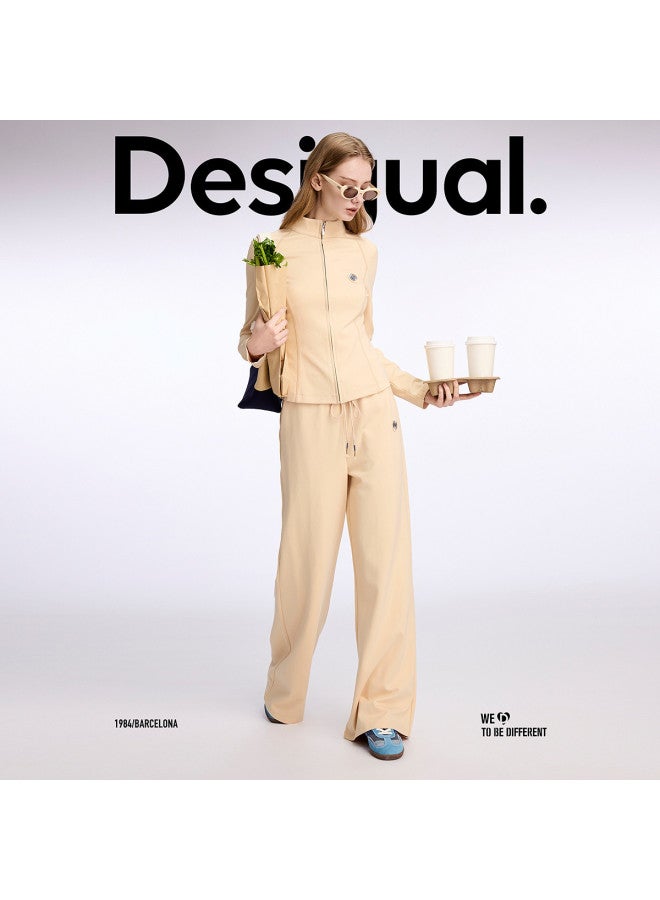 DESIGUAL 25 Spring/summer New Embroidered Star Ring Logo Bell-bottom Pants Women's Casual Trousers - Image 4