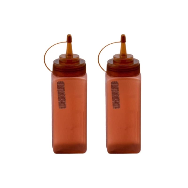 Puthak 500Ml Square Shape Jar 2Pcs Combo Squeeze Bottle Ketchup Mustard Bbq Containers Kitchen Condiment Dispenser Random Color Will Be Sent Plastic - Image 2