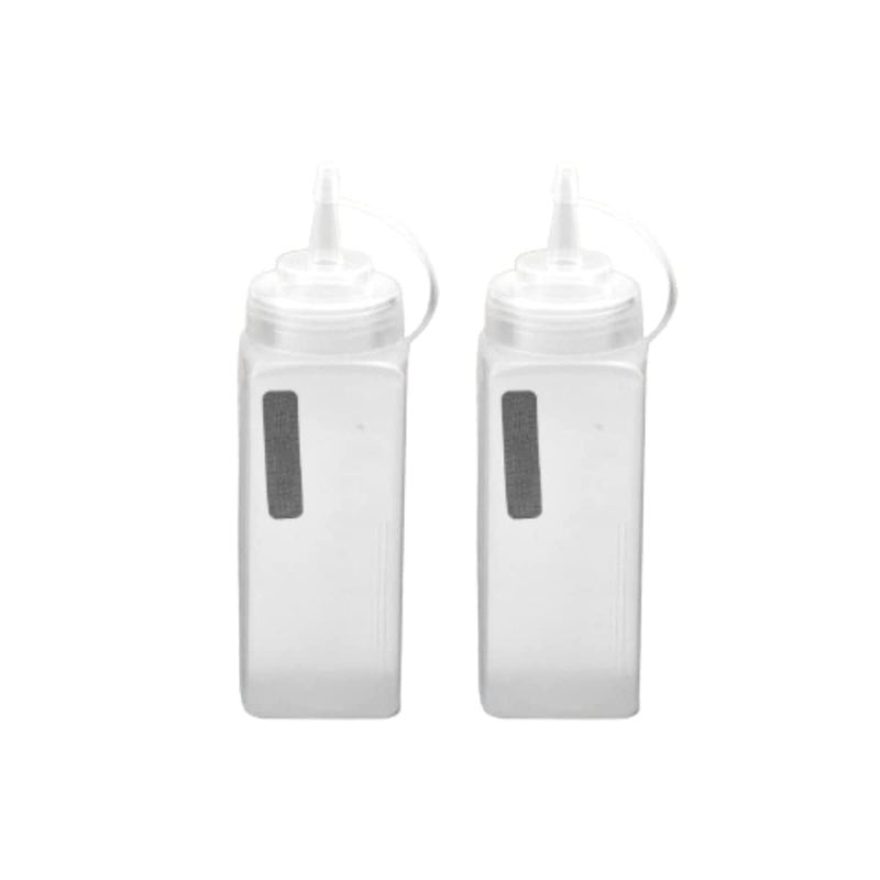 Puthak 500Ml Square Shape Jar 2Pcs Combo Squeeze Bottle Ketchup Mustard Bbq Containers Kitchen Condiment Dispenser Random Color Will Be Sent Plastic - Image 1