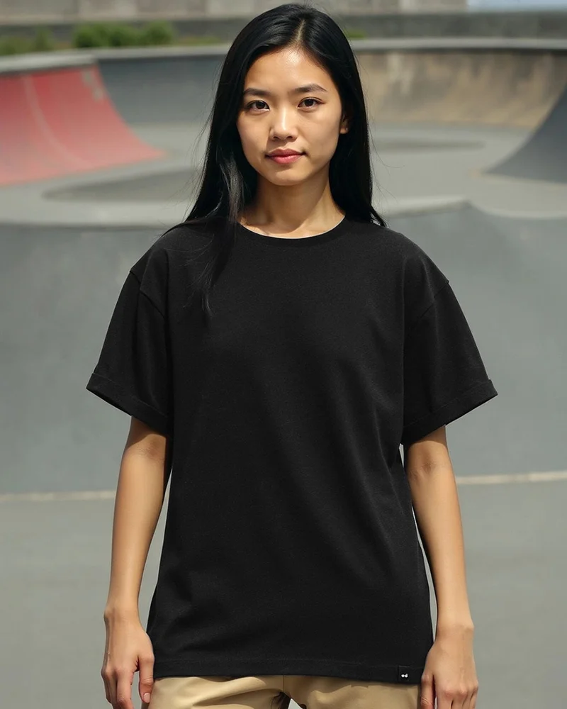 bewakoof Women's Black Boyfriend T-shirt