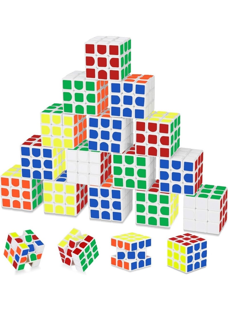 ST ZONE Mini Cube Puzzle Party Favors, 3x3 Speed Cubes, Non-Toxic Durable Material, Multi-Color, Pack of 20, Educational Brain Teaser Toys for Kids - Image 1